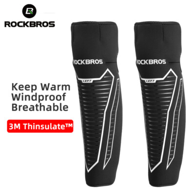  ROCKBROS Cycling Kneepads Fleece Keep Warm Knee Support Windproof Reflective