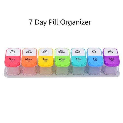 7 / 31 Days Medicine Container Pill Box Organizer Pill Case 1/2/3/4 Times a Day - Picture 17 of 24