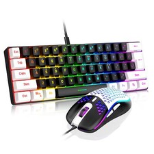 RedThunder 60 Gaming Keyboard and Mouse Combo, Ultra-Compact 61-Key RGB Back...