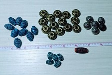 Unique Pattern Bead lot Tube Ring Blue Green Gold Silver color tribal Aztec