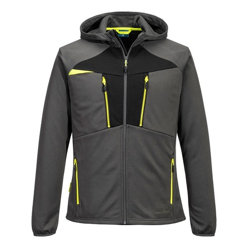 Portwest DX4 Technical Anti-pill durable fleece Hood Zip Pockets Workwear Jacket - Picture 8 of 9