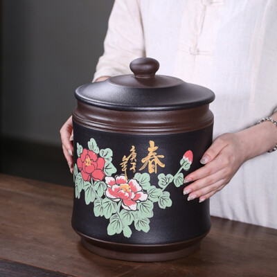 Real Yixing Zisha Purple Clay Tea Canister With Lid Sealed Storage For Pu'er Tea