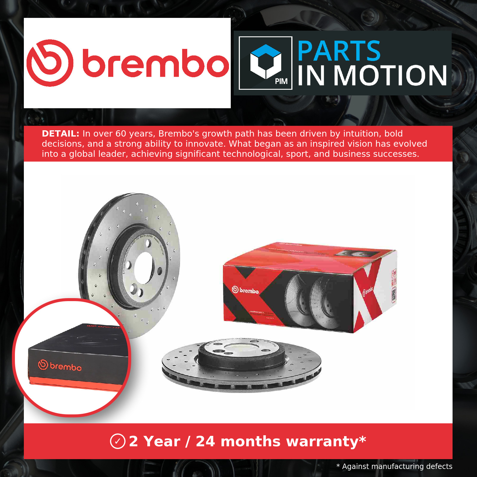 2x Brake Discs Pair Vented Front 294mm 09.A047.3X Brembo Set 34116774986 Quality