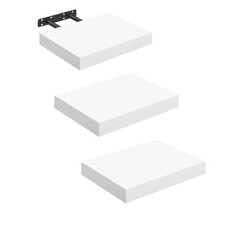 Set of 3 Floating Wall Shelves Picture Ledge Display Rack Book Hanging Shelf MDF