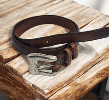Justin Top Grain Cowhide Leather Western Belt Womens Sz 30 Made In USA Cowgirl