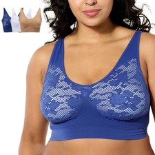 Rhonda Shear 3 Pack Ahh with Adjustable Straps and Lace Detail Bra Beige Solid/W