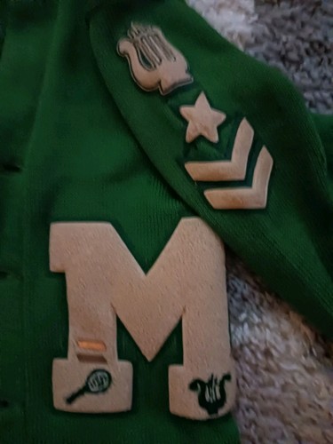 2 Vintage 1950s Campus Collegiate Varsity "M" Wool Cardigan Letterman Sweater - Picture 4 of 17