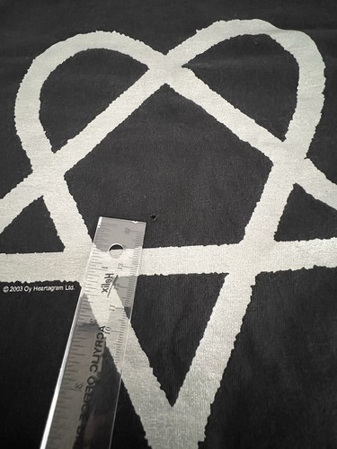 HIM Band Heartagram Tribal Shirt Größe Large Y2K doppelseitig 2003 Vintage Metal - Bild 12 von 13