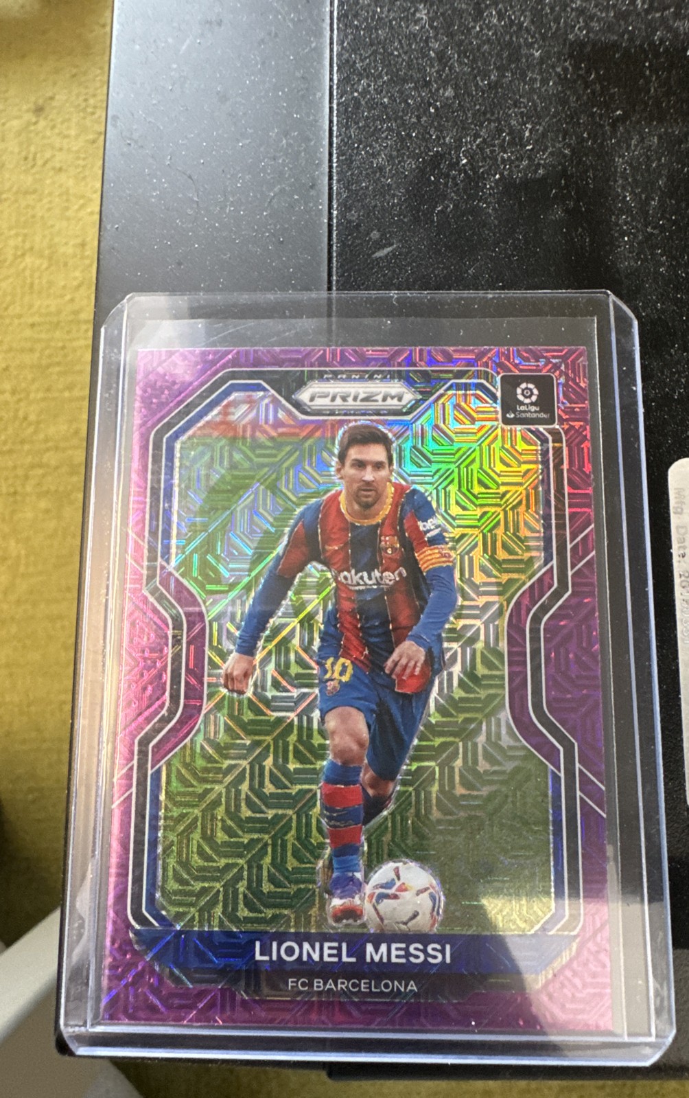2020-21 Panini Chronicles - Prizm La Liga Lionel Messi #15 Purple Mojo Prizm