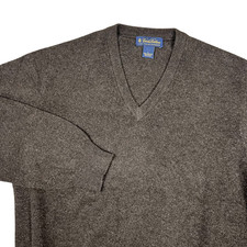 Brooks Brothers Sweater Mens Large 3 Ply Scottish Cashmere Brown Crewneck Preppy