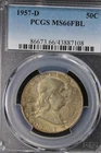 1957-D Franklin Half Dollar PCGS  MS66 FBL