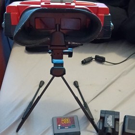 Nintendo Virtual Boy Console Bundle w/ Controller Stand AC Adapter Wario Land