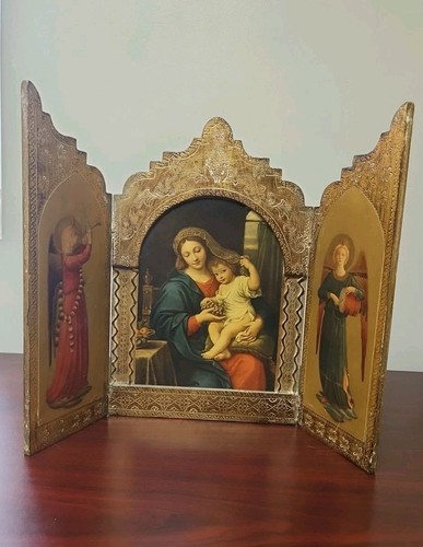 Vintage Religious Decor Table Picture 16" Tall