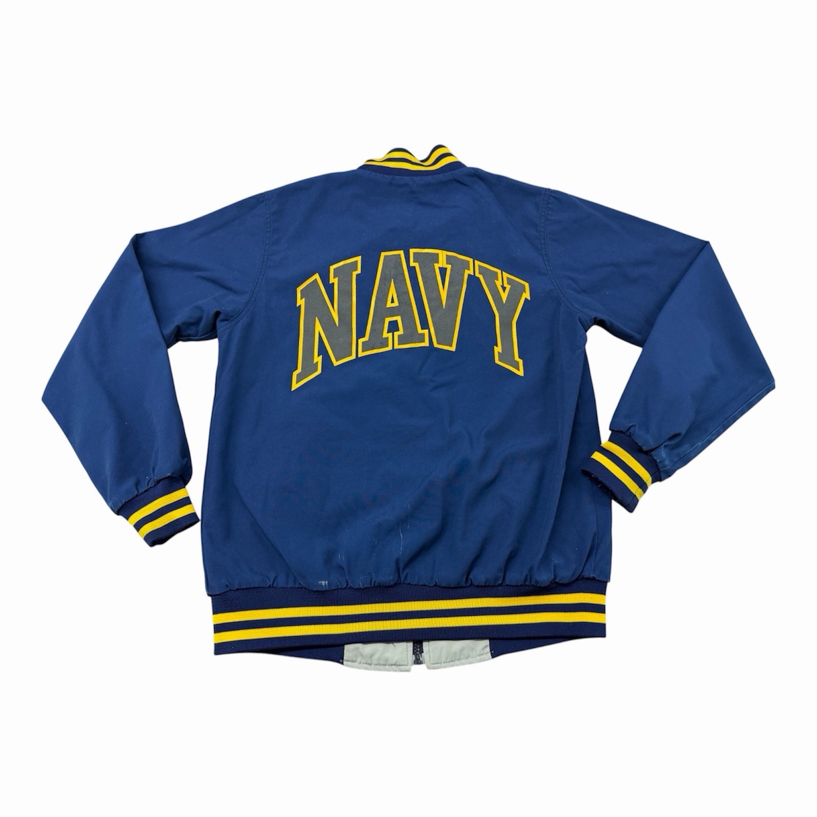 Vintage 90s Soffe US Navy Bomber Jacket Adult Small Blue Reversible - second product detail image