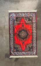 Versatile Persian Style Prayer Islamic Rug Red Floral Medallion with Fringe