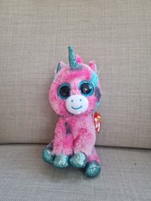 ty Beanie Boos Gumball Pink Sparkly Unicorn Plush Toy Teddy with Blue Hooves