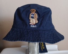 Ralph Lauren POLO Bear Twill Bucket Hat,  Size S/M, Navy Blue NWT