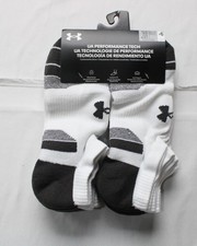 Under Armour Unisex 6-Pack UA Performance Tech No Show Socks ZG3 White Large NWT