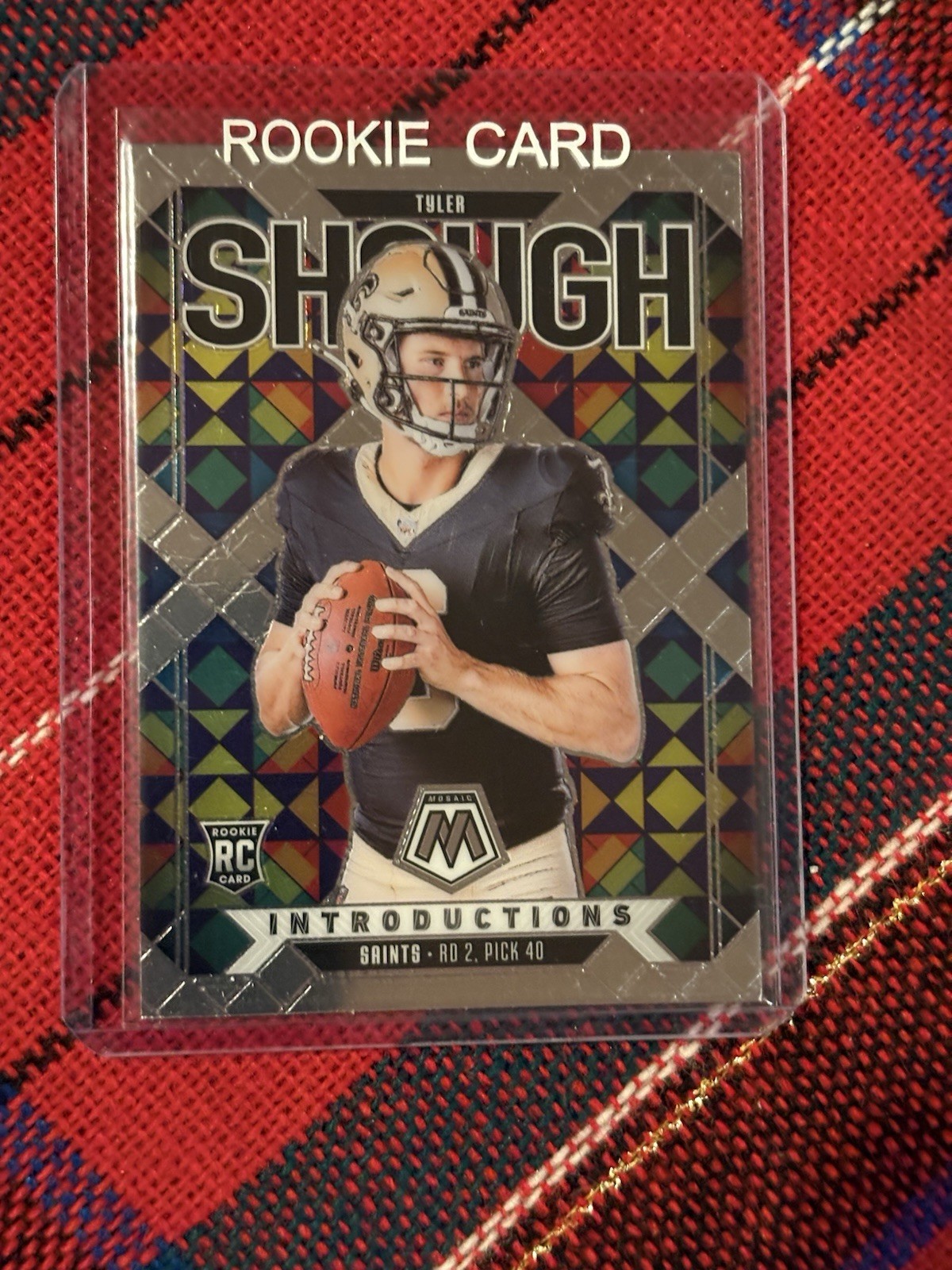 2025 Panini Mosaic Tyler Shough Introductions #9 New Orleans Saints RC