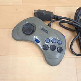 Sega Saturn Console with HORI Fighting Stick 2 controllers & 4 games Japan Gray
