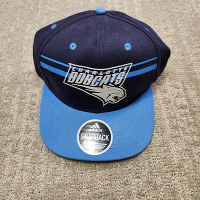 Adidas Charlotte Bobcats NBA Snapback Hat Navy Blue Light Blue Flat Brim Cap