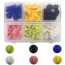 EastyGold Pin Backs 60 Pack Butterfly Black, Yellow, Blue, Pink, Green, White