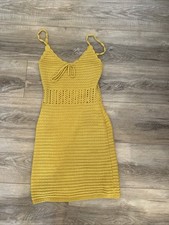 Urban Outfitters Yellow Ran Crochet Mini Dress Xs
