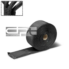 25 FEET 2" MOTOR/CYCLE HEADER EXHAUST TURBO INTAKE MANIFOLD HEAT WRAP ROLL BLACK
