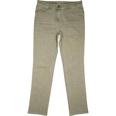 Gerry Weber 38S L30 Jeans Trousers Khaki Ladies Irina Straight Leg Mid R Stretch