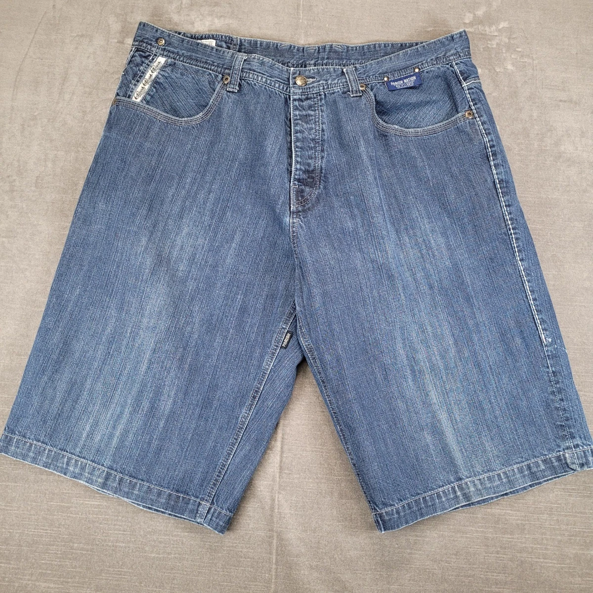 Pantalones Cortos De Jean Para Hombre QS - Mezcla Algodón Elástica, Corte Estándar, Cintura Media Elástica