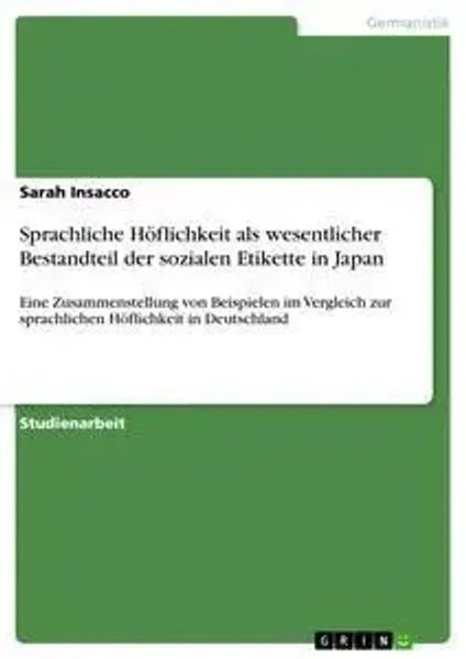 Sarah Insacco | Sprachliche HöFlichkeit Als Wesentlicher Bestandteil Der...-image