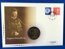 SWEDEN - 5 ECU 1996 AUGUST STRINDBERG  COIN COVER