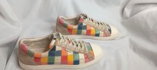 Tory Burch Plaid Multicolor Canvas Low Top Lace-Up Sneakers Casual US 11