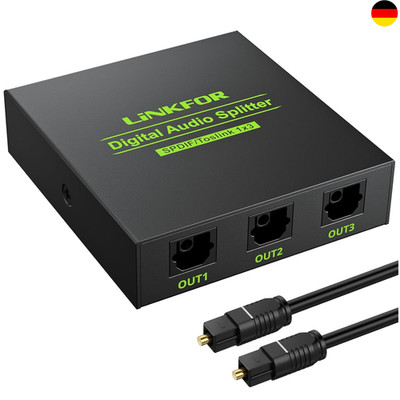 Optic SPDIF Toslink Splitter Audio Verteiler unterstützt LPCM 2.0 DTS Dolby-AC3