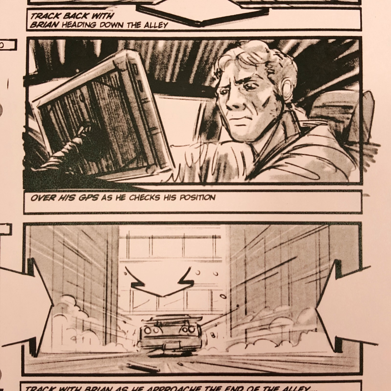 Image 8 of Fast and Furious 4 Production Used Storyboard, Brian Races Through Alley p73 COA