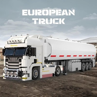 421 Stck. Europäischer LKW Kopf Bausteine Verbindbar Container Anhänger Zum Selbermachen Spielzeug