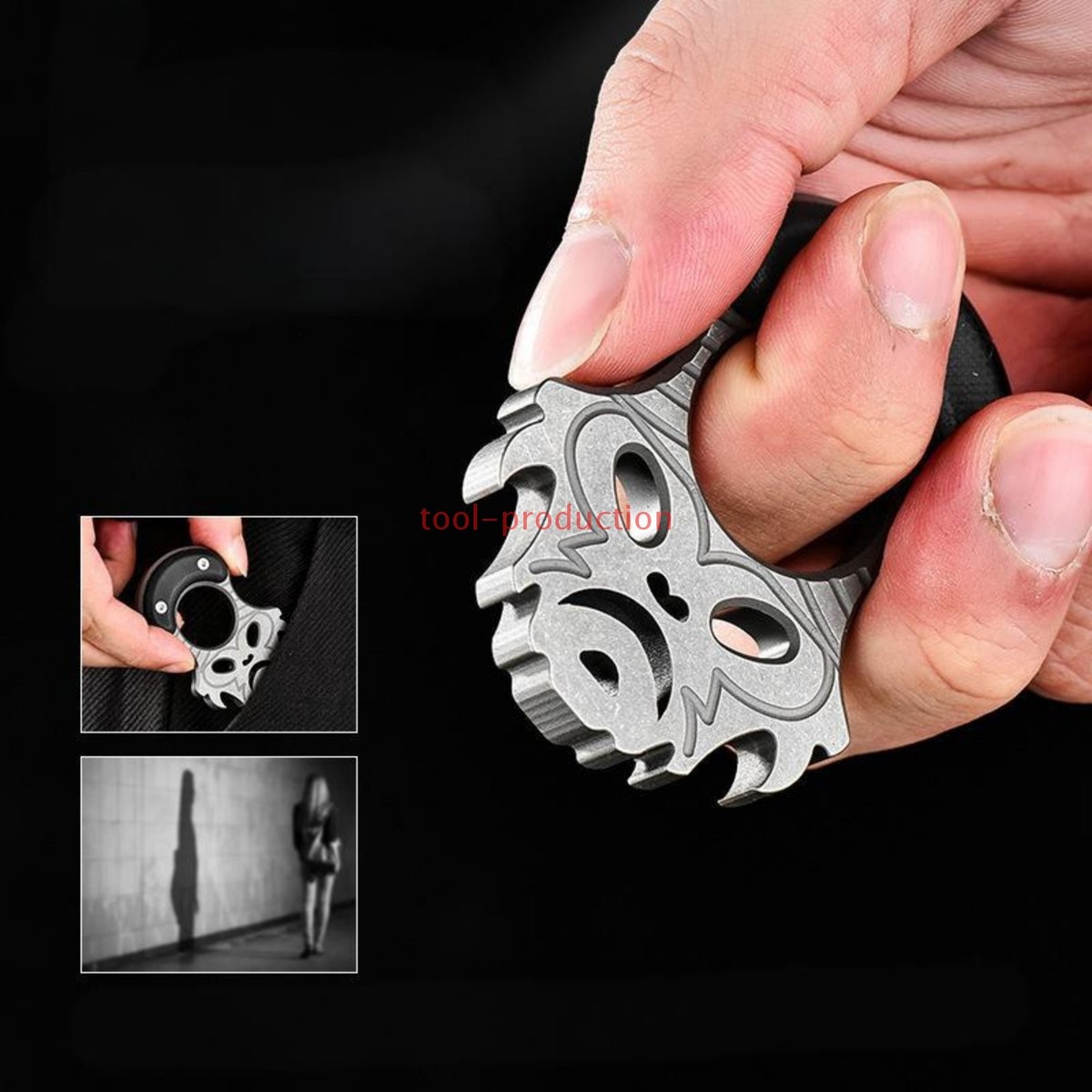 Titanium Alloy EDC Multi-Tool Single Finger Knuckle Bottle Opener