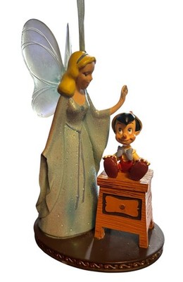 Disney Sketchbook RARE Pinocchio & Blue Fairy Christmas Ornament Holiday Read