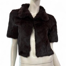 CESARE MENASCI Giacca marrone in vera pelliccia - REAL FUR - lapin conglio Tg M