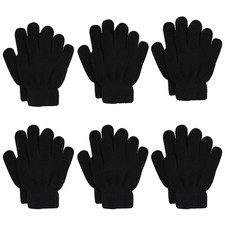 5 Pairs Knitted Winte Warm Gloves for Boys Girls 5-12 Years Old