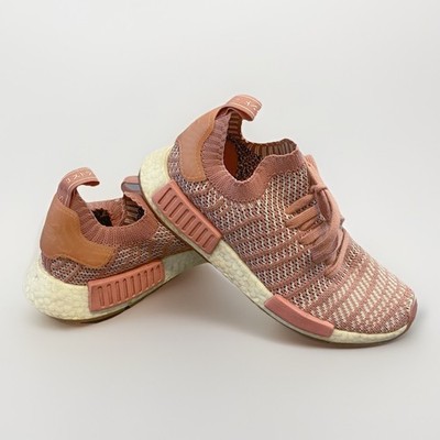 Adidas NMD R1 Womens Size 8 Pink White Athletic Running Walking Shoes Sneakers