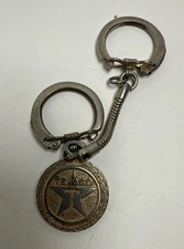 ORIGINAL Vintage TEXACO Logo Emblem Gas Station Key Chain Fob Sign E Reverse