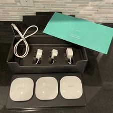 eero J010001 Mesh Wi-Fi Router System 3-Pack – Dual-Band - Preowned With Cables