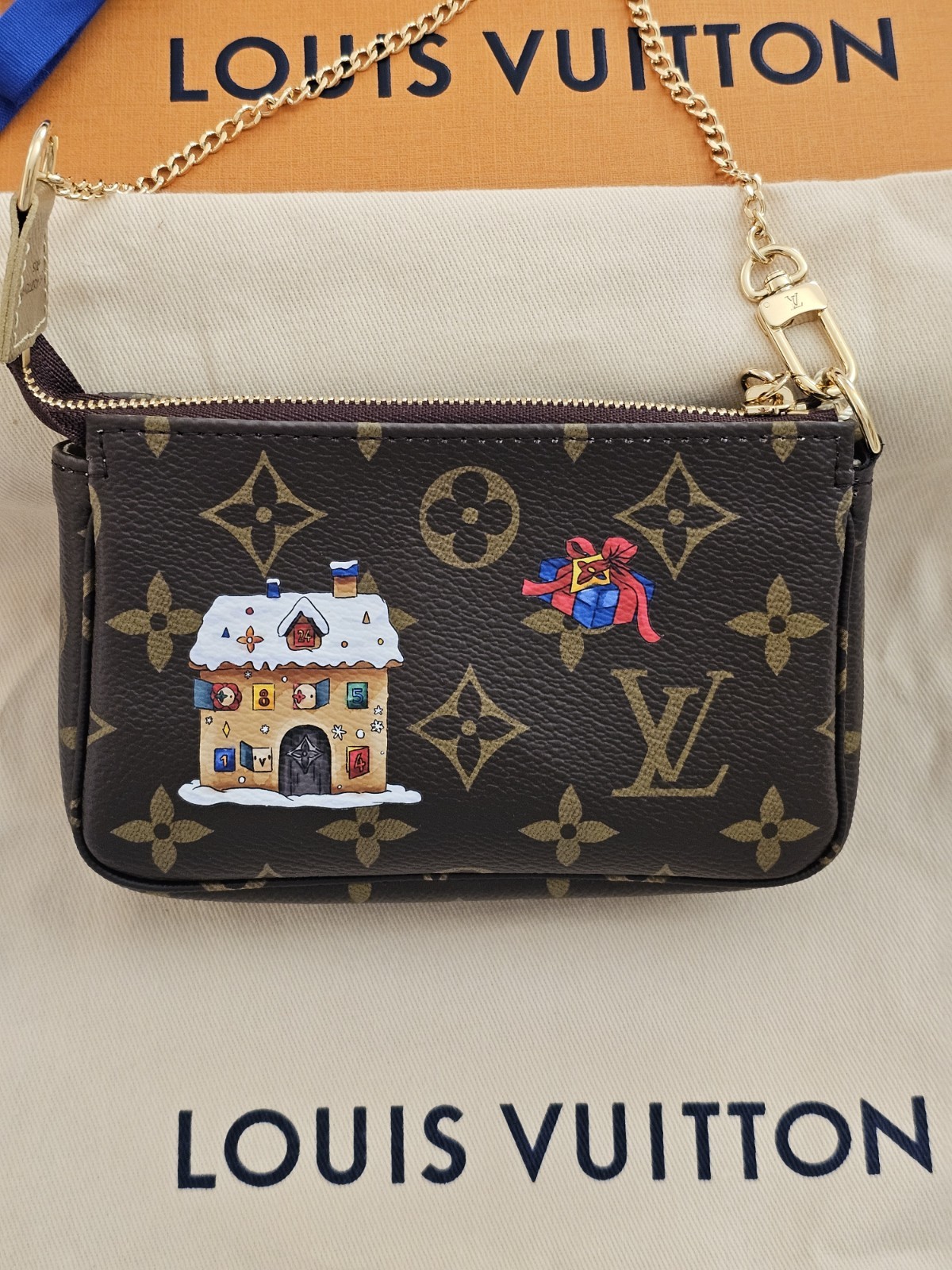 Louis Vuitton Vivienne Winter Mini Pochette Accessories Monogram Canvas Pouch