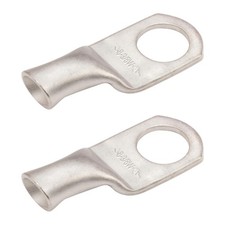 SELTERM 2pcs 8 AWG 3/8" Stud Tinned Copper Wire Lugs, Battery Lugs, Ring Term...