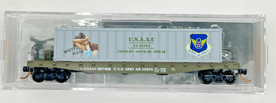 Micro-Trains 04500513 N USAAC Wistful Vista 50' Steel Flatcar w/40' Load #667468