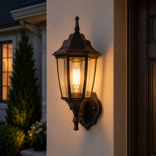 Hampton Bay 14.5 in 1-Light Oil Rubbed Bronze Outdoor Wall Lantern Dusk-to-Dawn