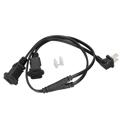 Power Cord Extension Y Splitter NEMA 1‑15P Male To Dual NEMA 1‑15R Female 2 NEW - Afbeelding 6 van 12