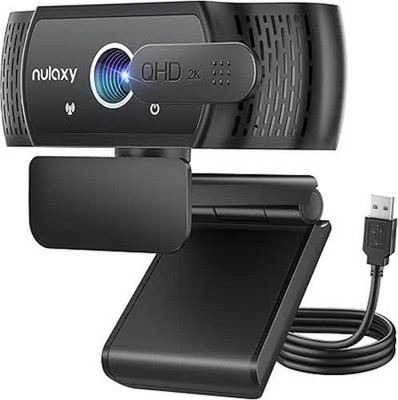 Nulaxy QHD 2K Webcam mit Automatische Lichtkorrektur, PC Camera mit 2 Rauschunte