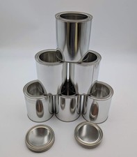 Empty Quart Paint Cans w/ Lids Metal Unlined 4.85" H 4.25" D Pack of 6